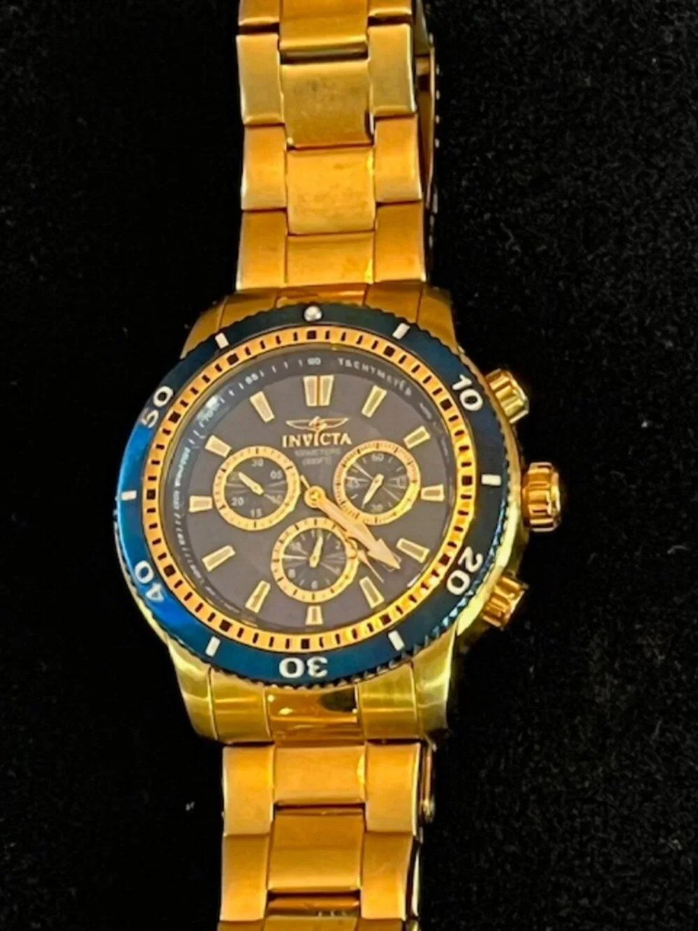 INVICTA | 1205 Tritnite with Case Blue Dial with Date-NEW Battery-EUC